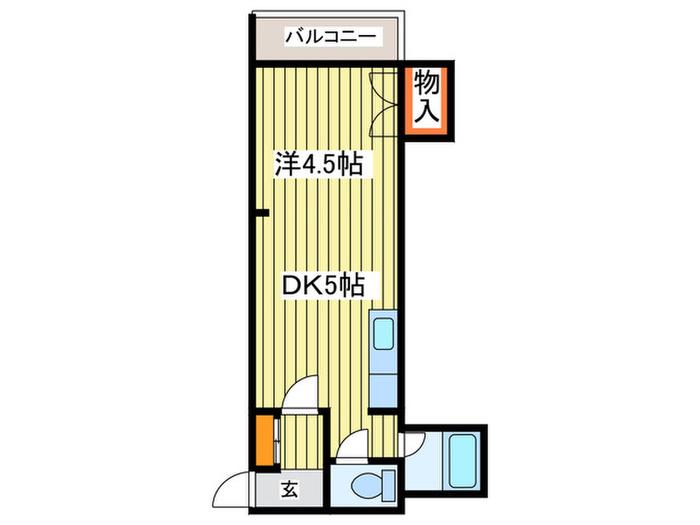 アラン札幌イースト(1DK/4階)の間取り写真