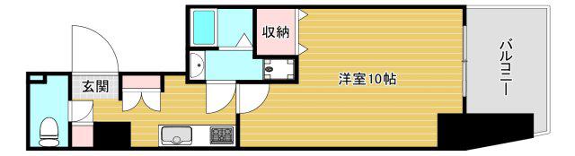 AFFLUENCE難波(1K/2階)の間取り写真