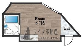 大宝小阪本町ロイヤルハイツ(ワンルーム/4階)の間取り写真