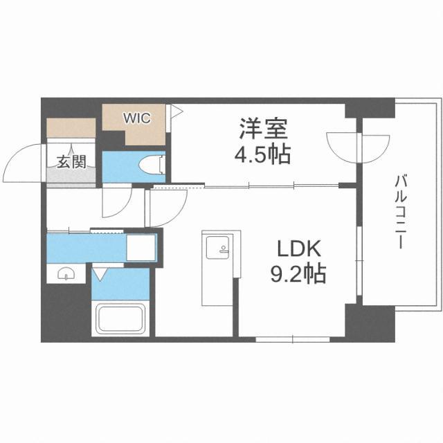 プライマル札幌桑園旧サムティ桑園レジデンス(1LDK/3階)の間取り写真