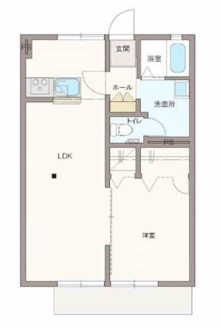 サンライフ タカノ(1LDK/1階)の間取り写真