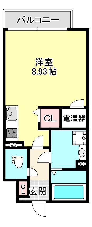 アート徳庵(ワンルーム/3階)の間取り写真