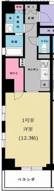 グランコンパス新町(1K/6階)の間取り写真