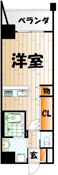 LEGEND鍛冶町(ワンルーム/10階)の間取り写真