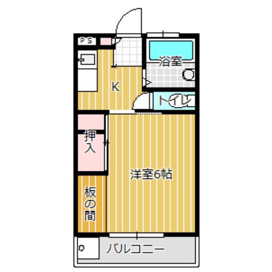 コスモス18(1K/3階)の間取り写真