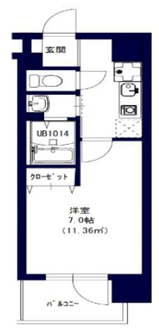 Dコート川崎駅前(1K/5階)の間取り写真