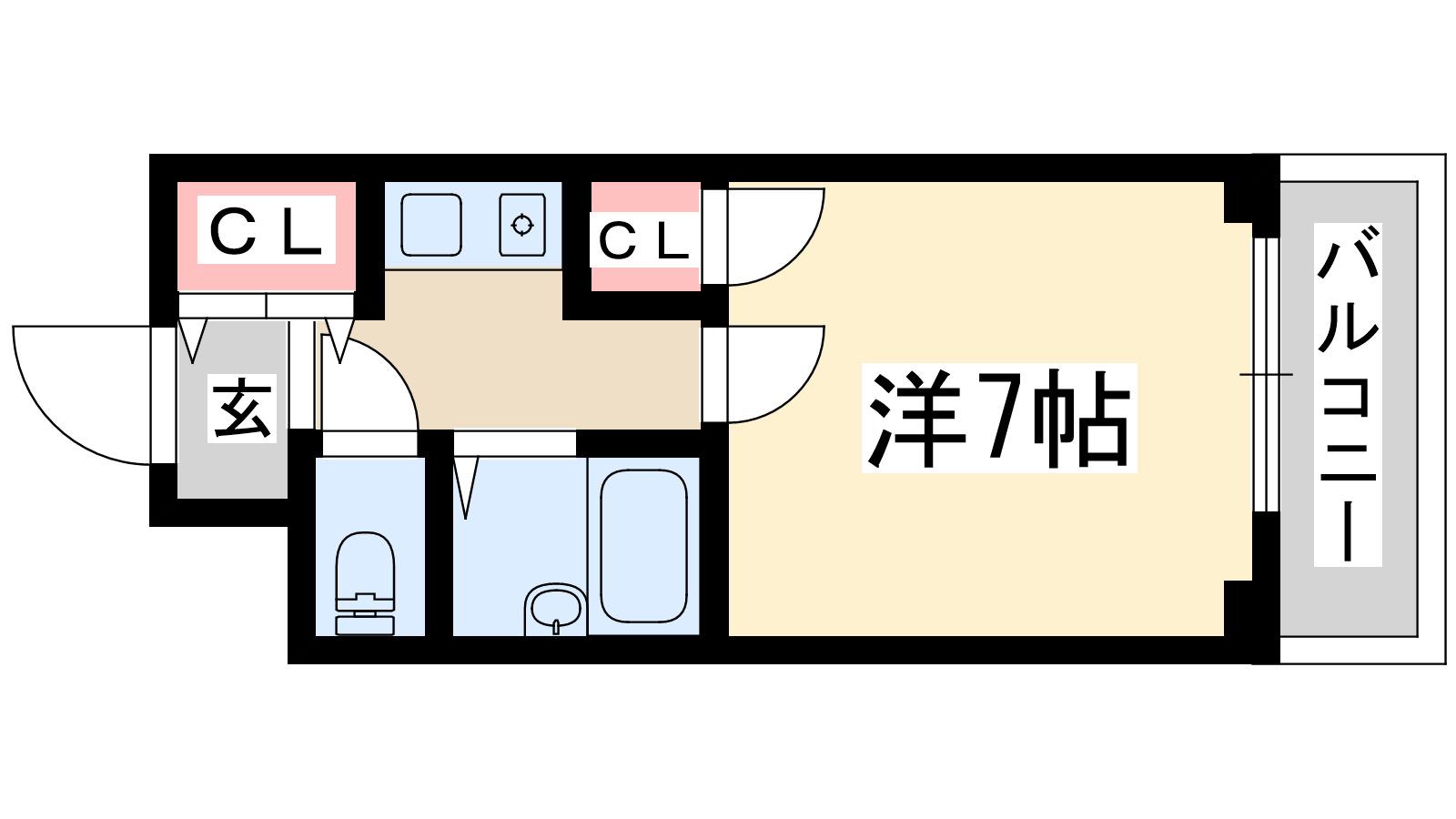 シャルム橋本Ⅲ(1K/1階)の間取り写真