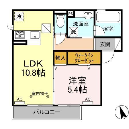 パレ クレール(1LDK/1階)の間取り写真