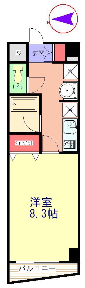 クレーデ東新小岩(1K/2階)の間取り写真