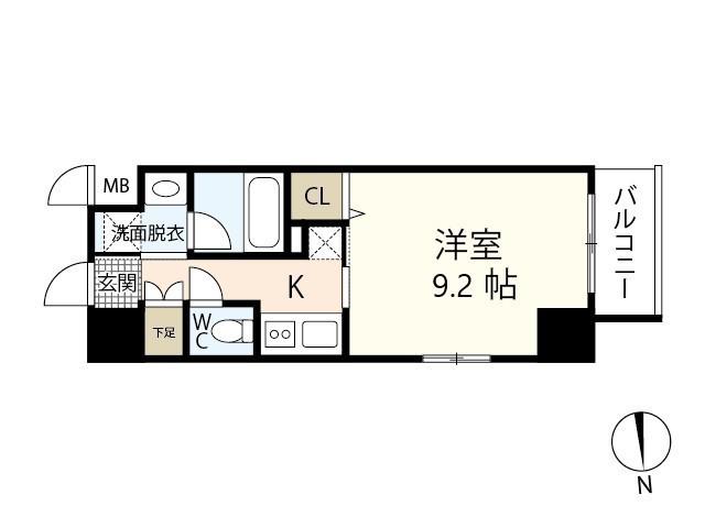 S-RESIDENCE宇品5丁目II(1K/3階)の間取り写真