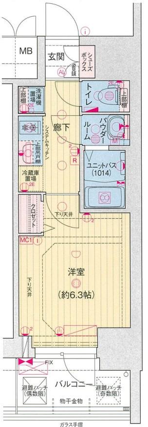 プレサンス名古屋ルーカス(1K/9階)の間取り写真