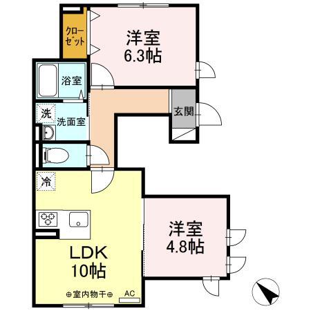 ヴァリエンテ(2LDK/1階)の間取り写真