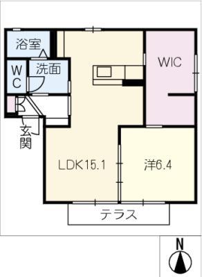 フィールドビレッヂA(2LDK/1階)の間取り写真