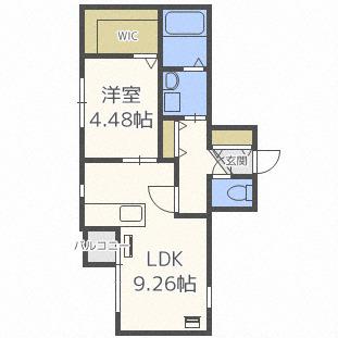 フォレストヒルズNE44(1LDK/3階)の間取り写真