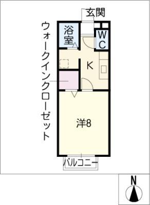 ダンデライオン(1K/1階)の間取り写真