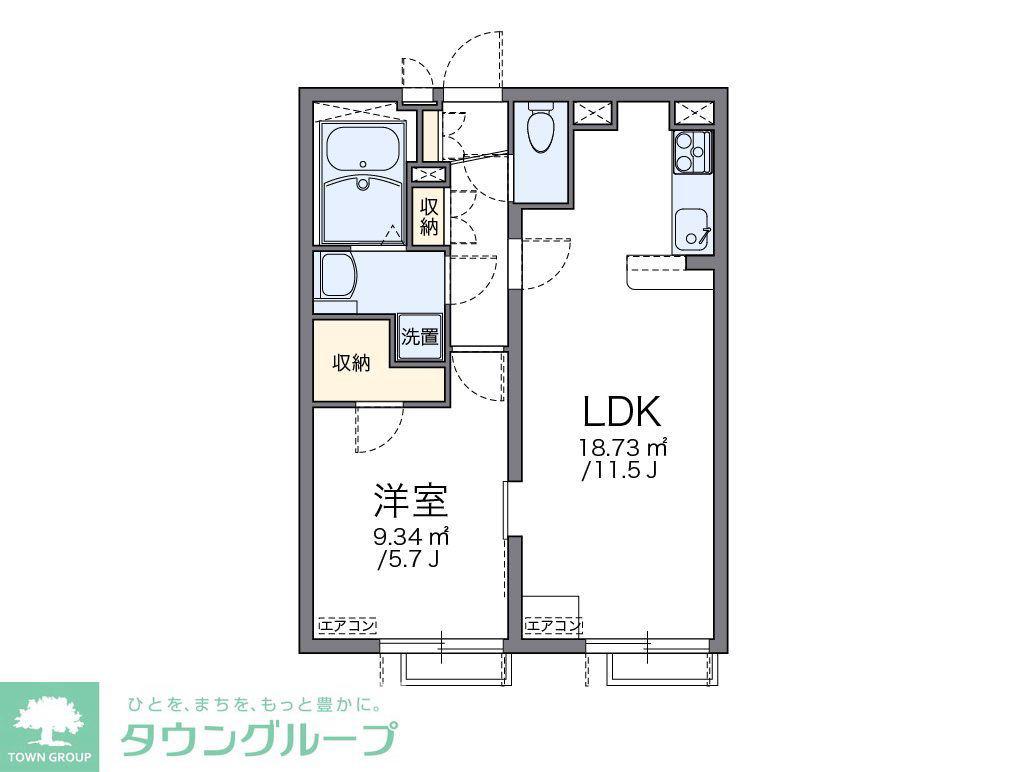 レオパレスエイムフル北千住(1LDK/3階)の間取り写真