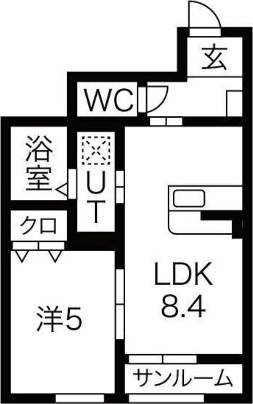 セレッソ袖野田(1LDK/1階)の間取り写真