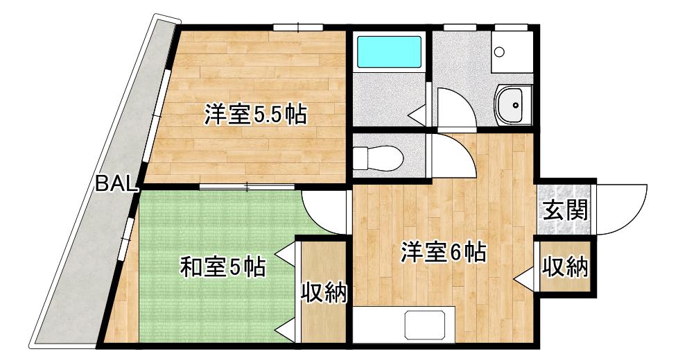 第一セイワ(2DK/3階)の間取り写真