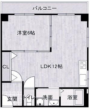 マホロバビル(1LDK/4階)の間取り写真
