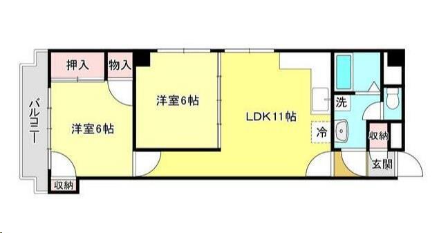 トパ-ズビル(2LDK/3階)の間取り写真