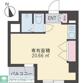 CO-COONO上北沢(ワンルーム/3階)の間取り写真