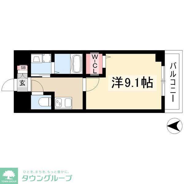 アルカンシェル名駅(1K/4階)の間取り写真