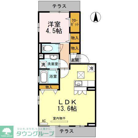 ルミエール(1LDK/1階)の間取り写真