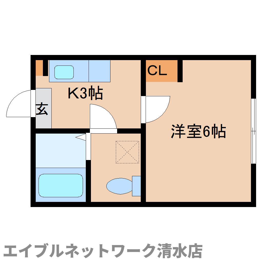 コージーハウス(1K/2階)の間取り写真