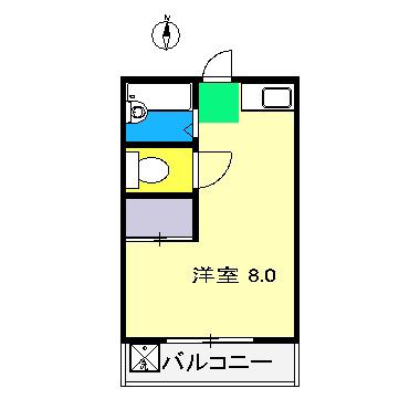 ハイツアバンゼ(ワンルーム/2階)の間取り写真