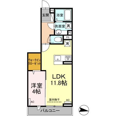 エクセリア上鷺宮I(1LDK/2階)の間取り写真