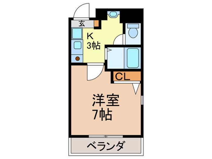 すまいる春岡(1K/2階)の間取り写真