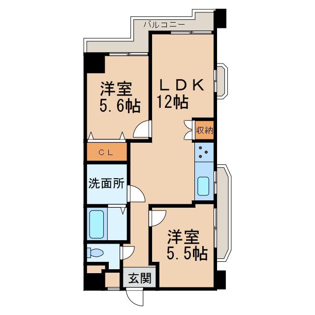 メゾンKITSUNEJIMA(2LDK/3階)の間取り写真
