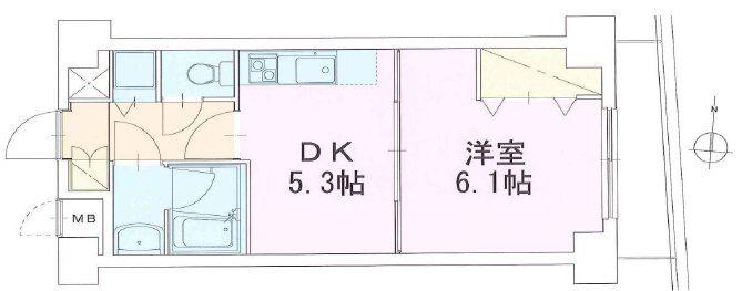 秀和第2日暮里レジデンス(1DK/5階)の間取り写真