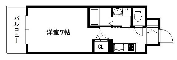 アスヴェル京都太秦(1K/5階)の間取り写真