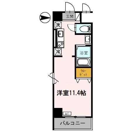 ジュネス太郎坊(ワンルーム/2階)の間取り写真