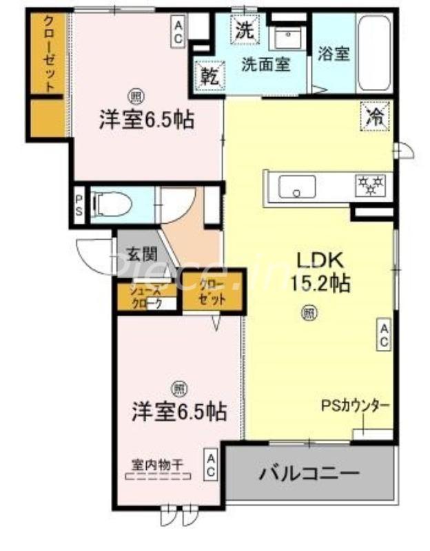 D-レジデンス豊里(2LDK/1階)の間取り写真