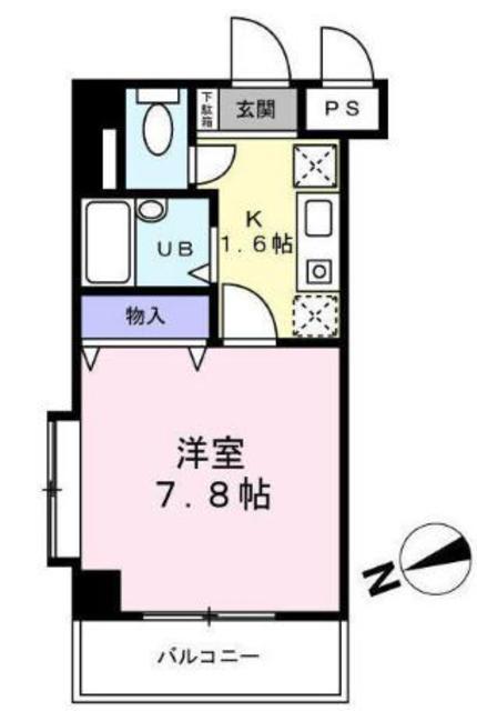 ベルデュール宮前平(1K/5階)の間取り写真