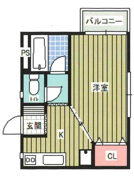クレール甲南(1K/3階)の間取り写真