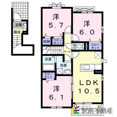 ヴィラ・パセーオ III(3LDK/2階)の間取り写真