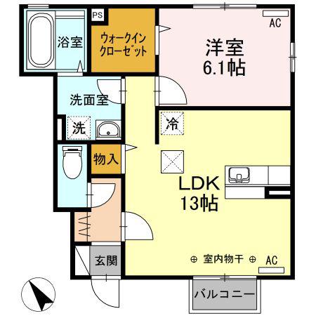 メゾン・アリエッタ(1LDK/1階)の間取り写真
