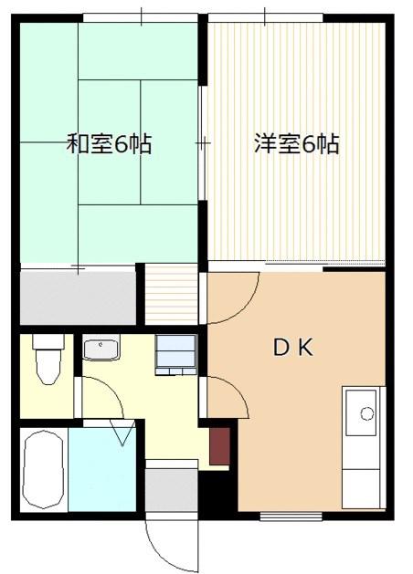 第2クボコーポ(2DK/1階)の間取り写真