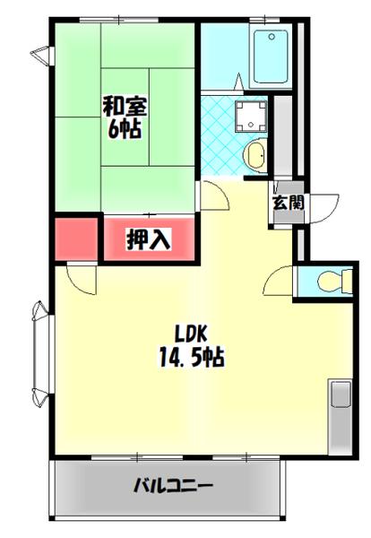 ゆったりPOPO C棟(1LDK/3階)の間取り写真