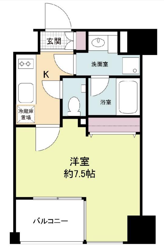 レジディア江戸堀(1K/11階)の間取り写真