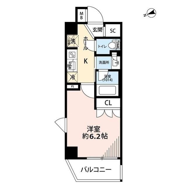 プレール・ドゥーク品川南大井(1K/3階)の間取り写真