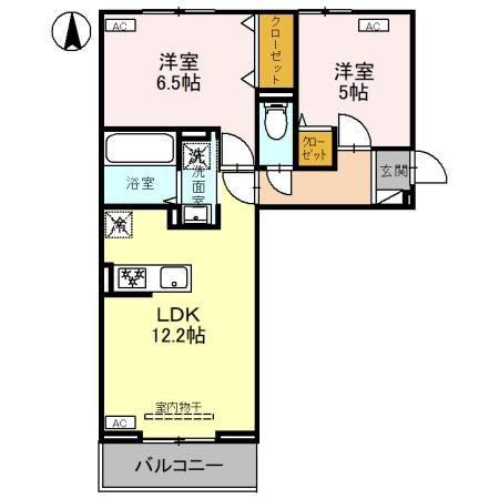WOOD VALLEYII(2LDK/2階)の間取り写真