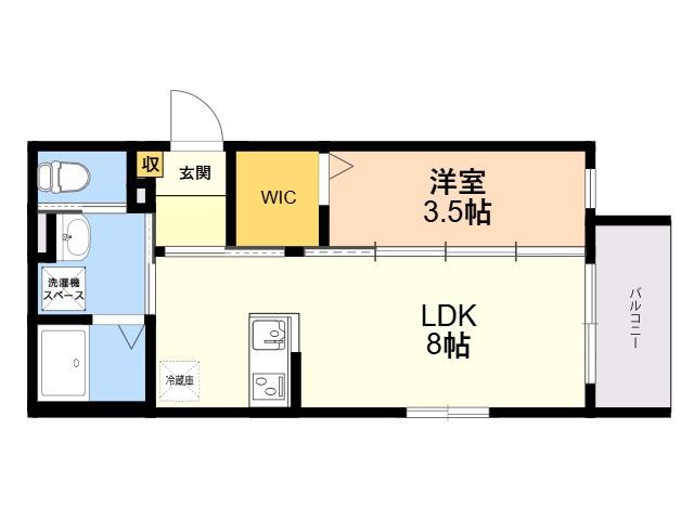 ROBOT HOME 吉塚(1LDK/1階)の間取り写真