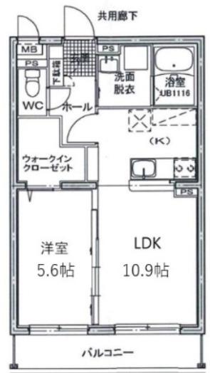 GRACIA新貝(1LDK/1階)の間取り写真