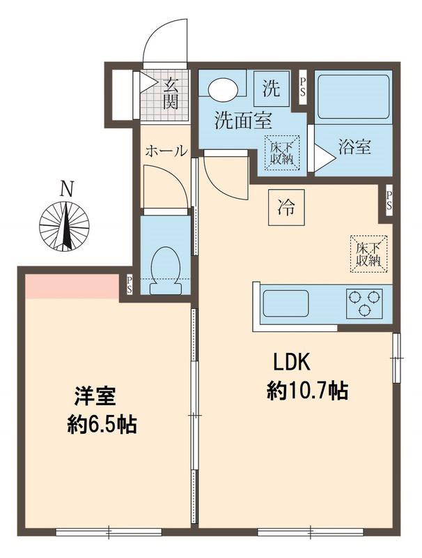 メゾン シャンテ ウワド(1LDK/1階)の間取り写真
