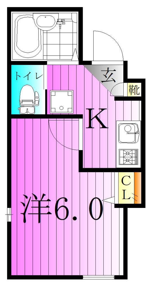 GRAND REVE(1K/1階)の間取り写真