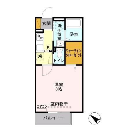 T-GATE(1K/2階)の間取り写真